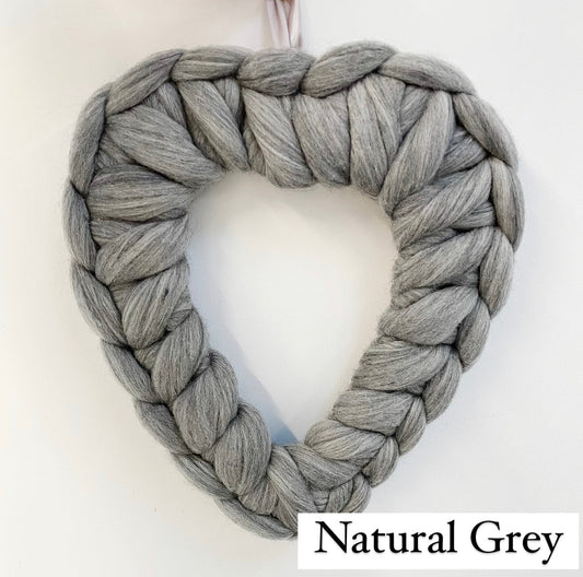 CLEARANCE - Natural Grey Heart Wreath - WatersHaus