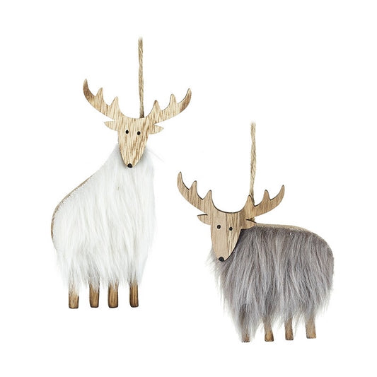 Hanging Fluffy Reindeers (2 colours) - WatersHaus
