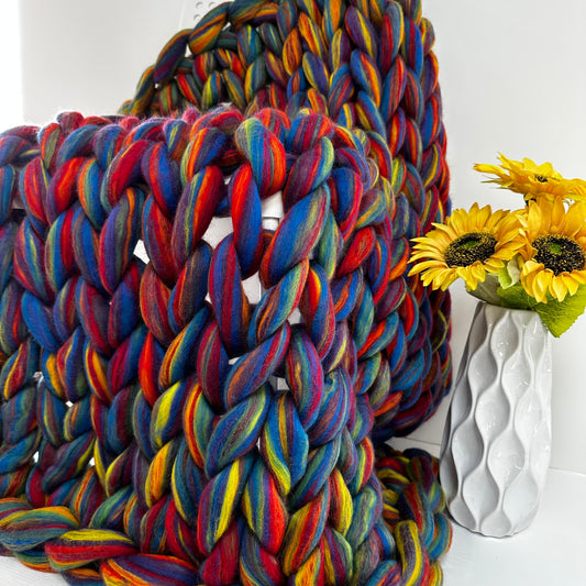 Rainbow Blend - Merino Wool Blankets (all sizes) - WatersHaus