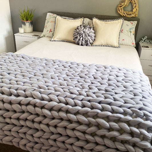 Extra Large Merino Wool Blanket (single colours) - WatersHaus