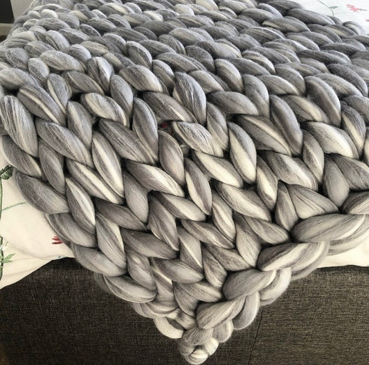 Silver Fox Blend - Merino Wool Blankets (all sizes) - WatersHaus