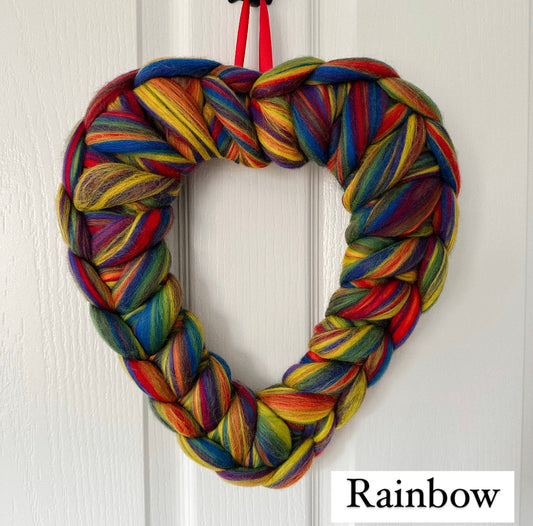 CLEARANCE - Rainbow Heart Wreath - WatersHaus