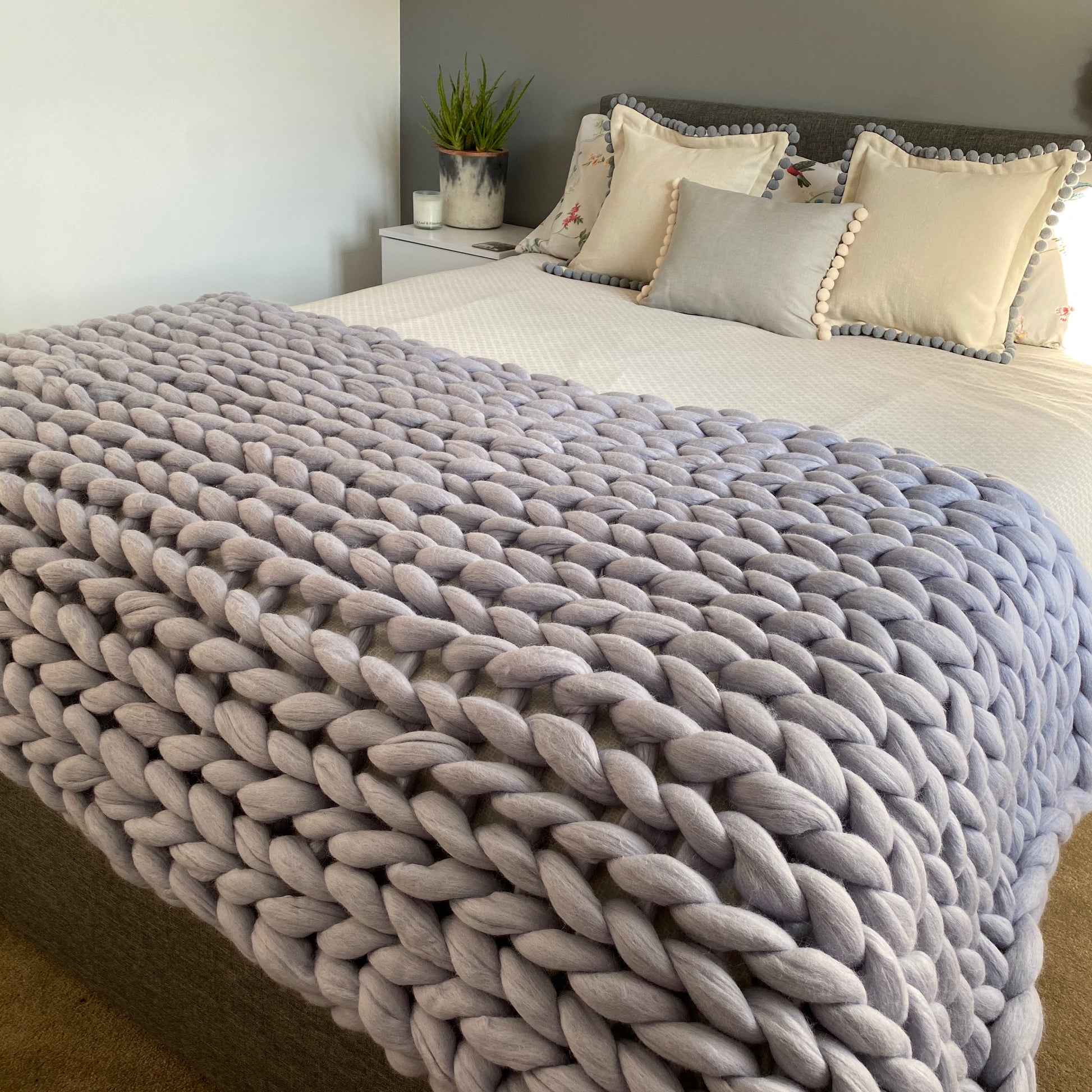 Extra Large Merino Wool Blanket (single colours) - WatersHaus